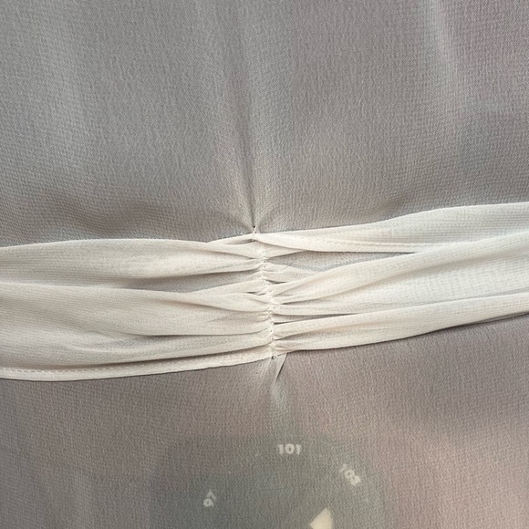 La Vie en Rose Chiffon Kimono Length Robe with Floral Lace Collar & Cap Sleeves - Picture 11 of 13